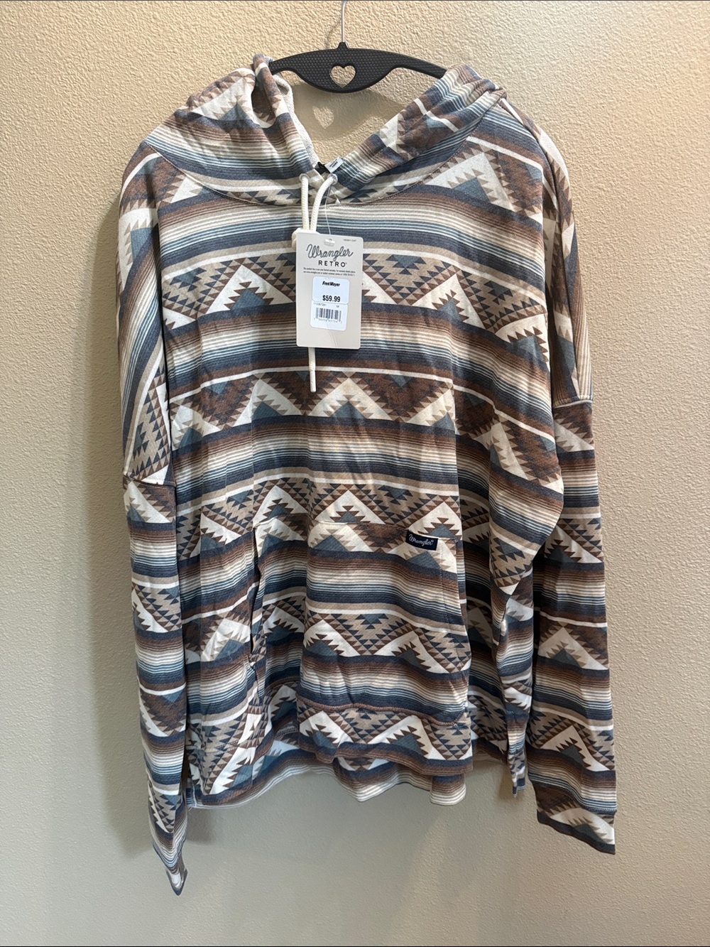 Wrangler Retro Aztec Hooded Pullover